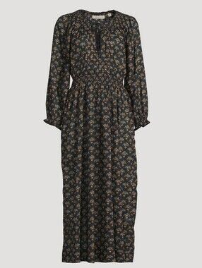 DOEN Delfina Smocked Midi Dress In Floral Print